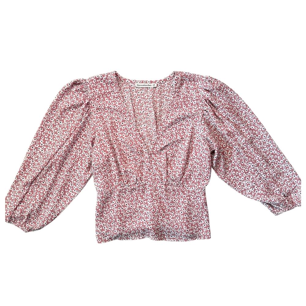 Abercrombie & Fitch Women’s Pink Floral Smocked Blouse Size Medium